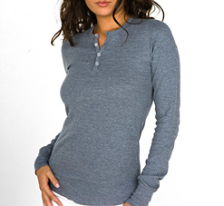 Henley shirt from American Apparel for girls with long torsos