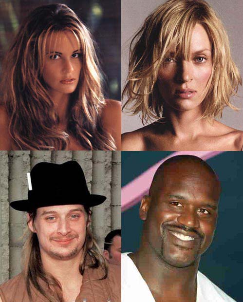 Other people with your face shape include Shaquille O'Neal & Kid Rock.