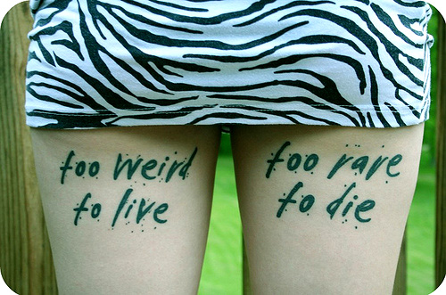 Hunter S. Thompson tattoo. Photo by kaylah7; quote from Hunter S. Thompson.