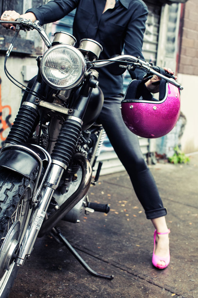 Bad Girl Essentials: False Eyelashes, Leather Pants, And A Motorcycle