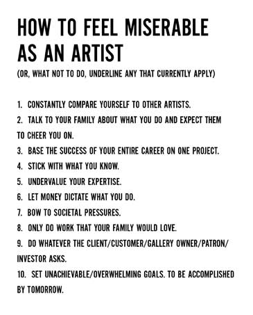 How To Feel Miserable As An Artist
